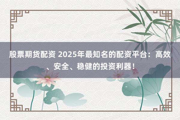 股票期货配资 2025年最知名的配资平台：高效、安全、稳健的投资利器！